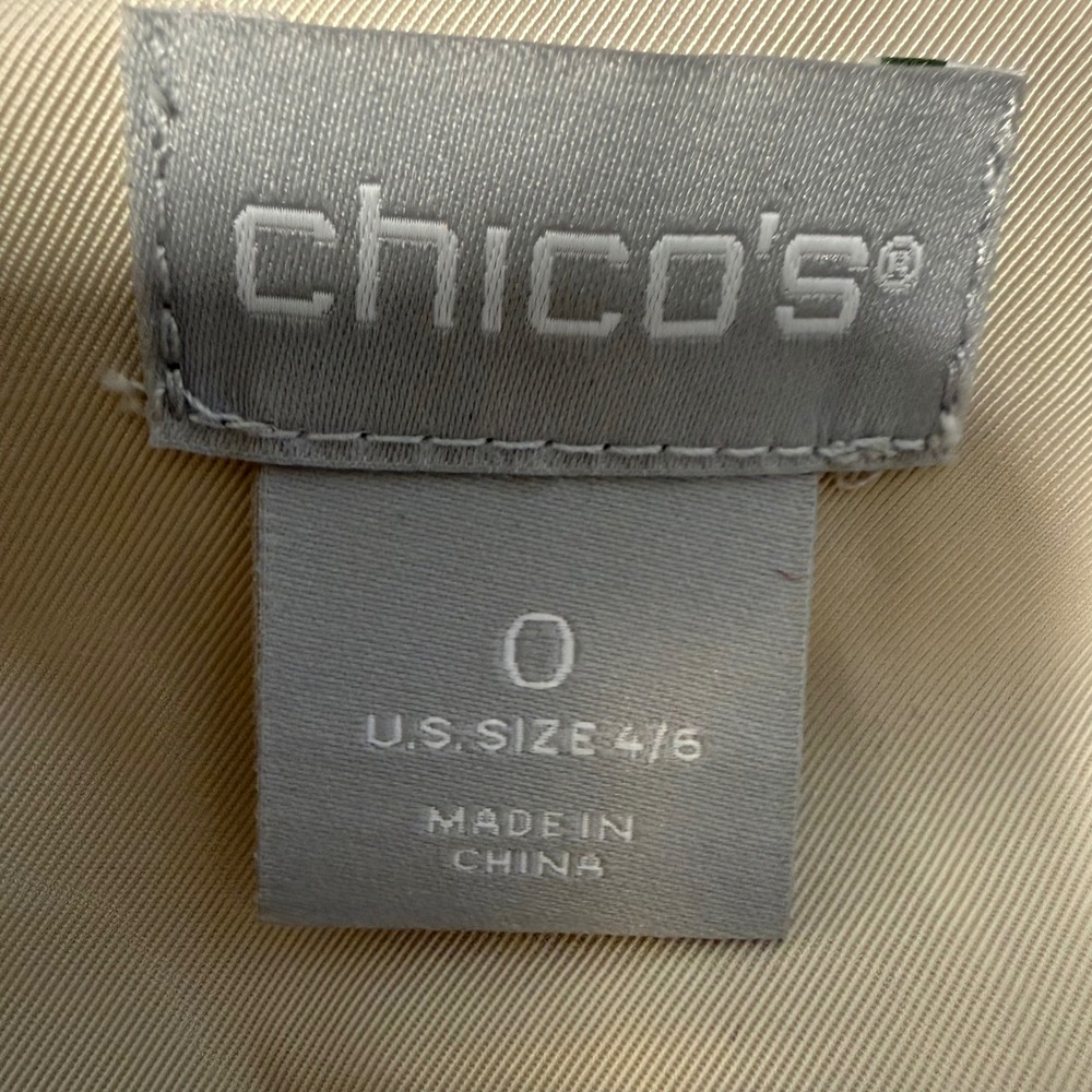 Chicos Utility Jacket Beige Button Snap Pocket Co… - image 8
